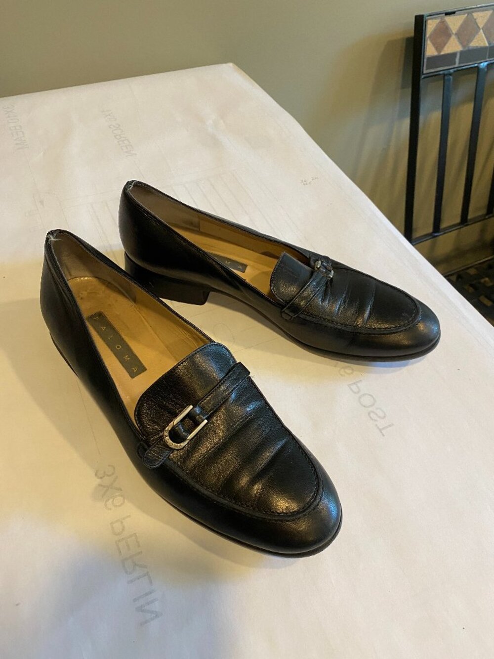 Vintage Paloma Black Leather Loafers Size 8.5 B – Made in Italy